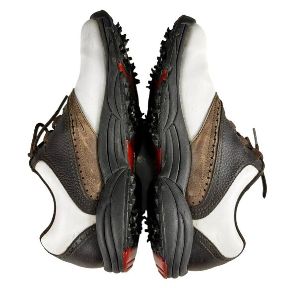 FootJoy Golf Shoes‎ Mens Brown White Saddle Oxford DryJoys Spikes Size 9.5 - Picture 4 of 12